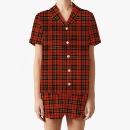 ScotsTee Shop Scottish Brodie Red Ancient Women's Short Sleeve Short Set Tartan Pyjama Set