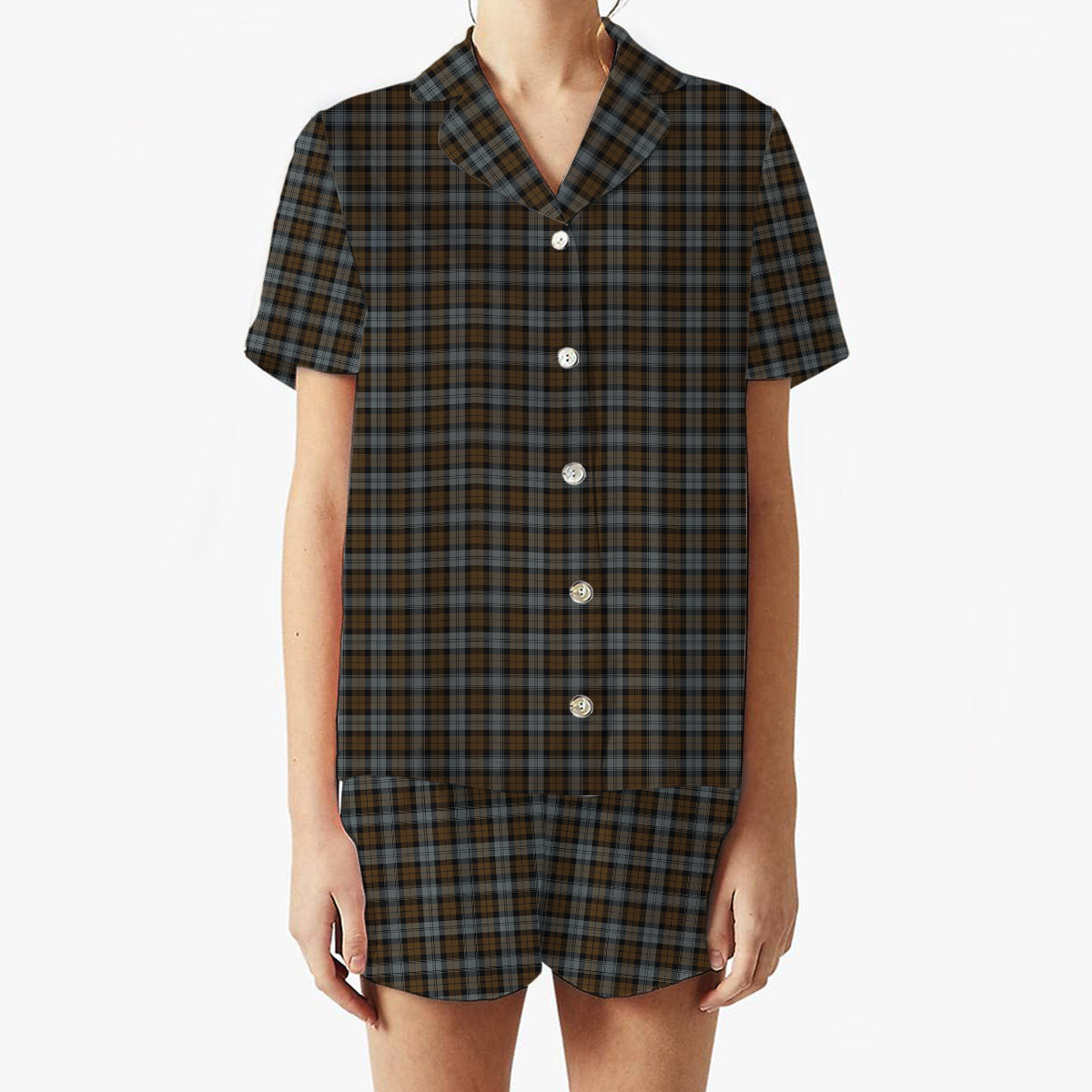 ScotsTee Shop Scottish BlackWatch Weathered Women's Short Sleeve Short Set Tartan Pyjama Set