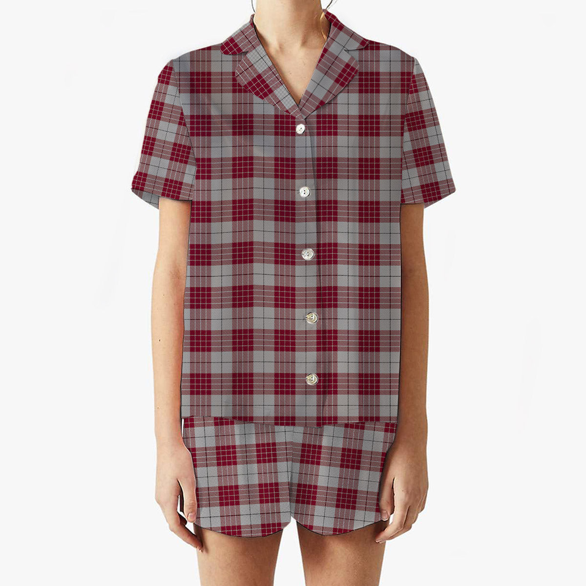 ScotsTee Shop Scottish Buchanan 1842 Women's Short Sleeve Short Set Tartan Pyjama Set