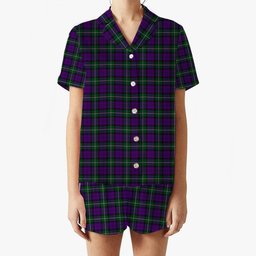 ScotsTee Shop Scottish Baillie Highland Society Women's Short Sleeve Short Set Tartan Pyjama Set