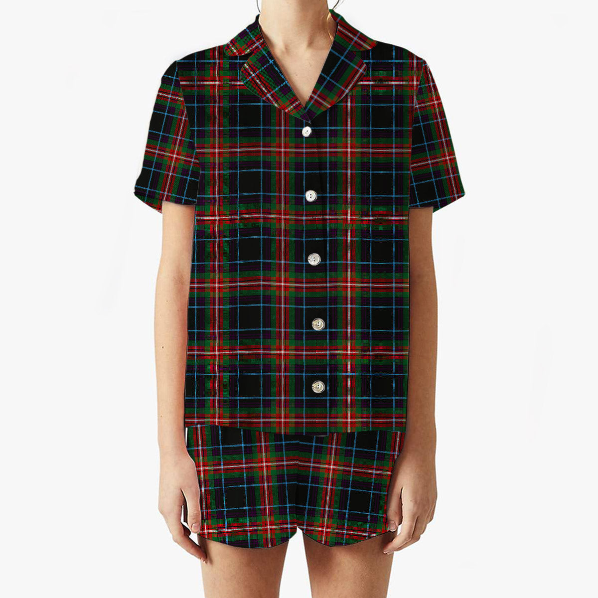 ScotsTee Shop Scottish Braveheart Women's Short Sleeve Short Set Tartan Pyjama Set