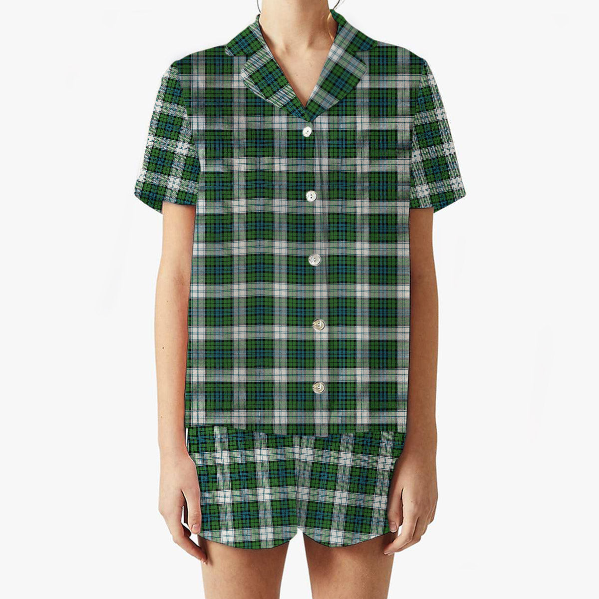 ScotsTee Shop Scottish Black Watch Dress Ancient Women's Short Sleeve Short Set Tartan Pyjama Set
