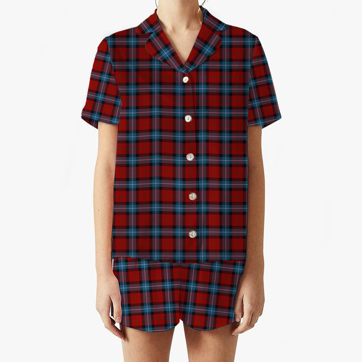 ScotsTee Shop Scottish Baillie of Polkemmet Red Women's Short Sleeve Short Set Tartan Pyjama Set