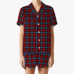 ScotsTee Shop Scottish Baillie of Polkemmet Red Women's Short Sleeve Short Set Tartan Pyjama Set