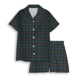 ScotsTee Shop Scottish Bisset Modern Women's Short Sleeve Short Set Tartan Pyjama Set