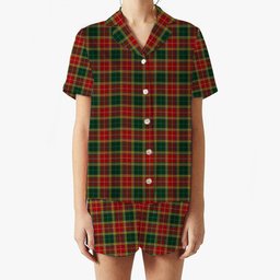 ScotsTee Shop Scottish Buchanan of Leny Women's Short Sleeve Short Set Tartan Pyjama Set