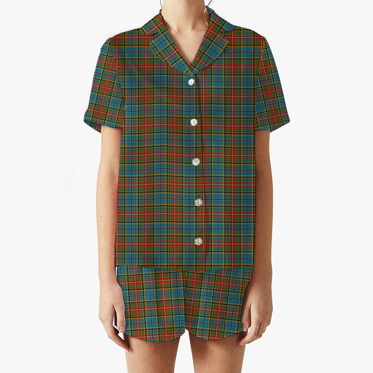 ScotsTee Shop Scottish Beattie (Beatty) Ancient Women's Short Sleeve Short Set Tartan Pyjama Set