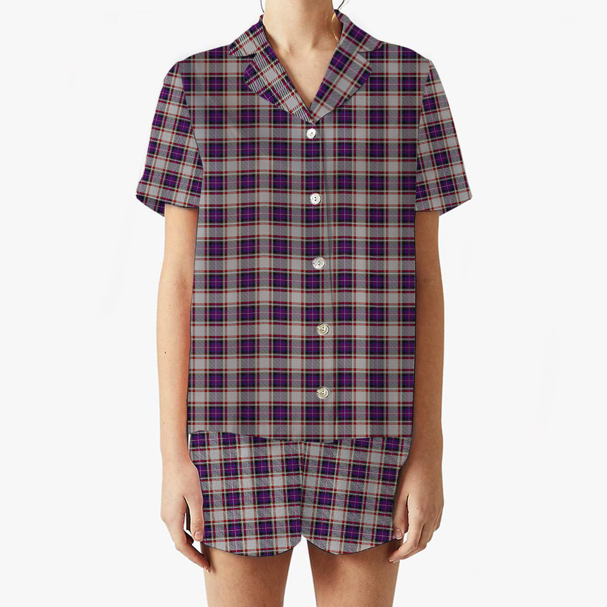 ScotsTee Shop Scottish Bruce of Kinnaird Dress (Dance) Women's Short Sleeve Short Set Tartan Pyjama Set