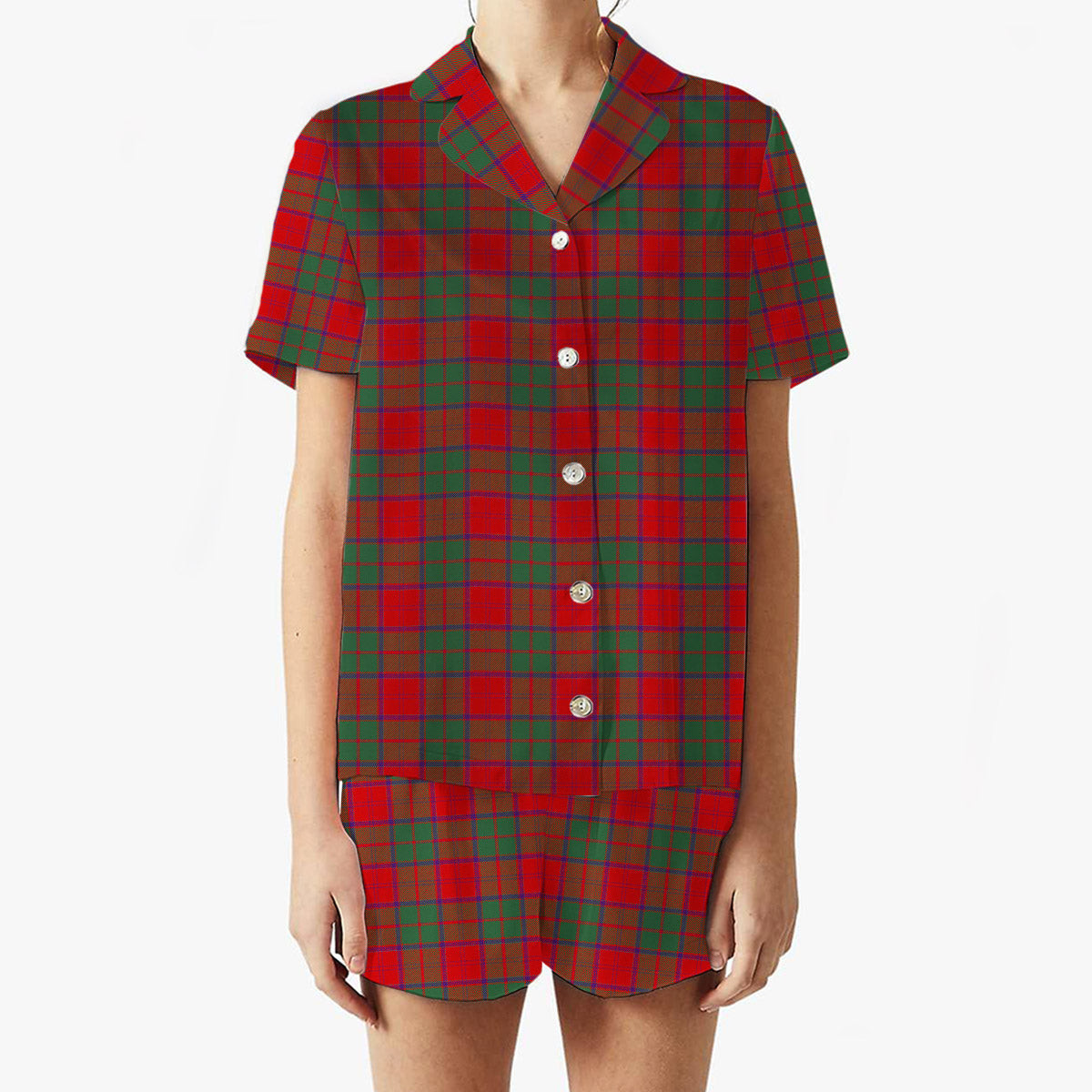 ScotsTee Shop Scottish Bruce New Modern Women's Short Sleeve Short Set Tartan Pyjama Set