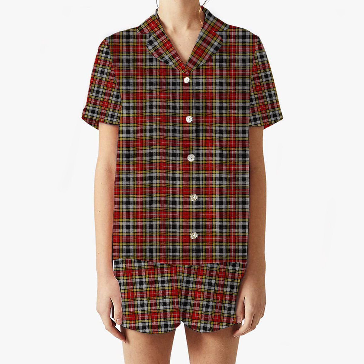 ScotsTee Shop Scottish Buchanan Old Dress Women's Short Sleeve Short Set Tartan Pyjama Set