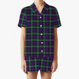 ScotsTee Shop Scottish Baillie Highland Society Ancient Women's Short Sleeve Short Set Tartan Pyjama Set