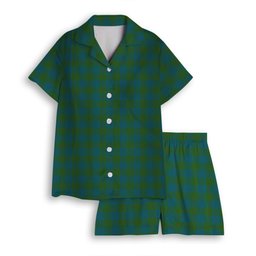 ScotsTee Shop Scottish Barclay Hunting Ancient Clan Women's Short Sleeve Short Set Tartan Pyjama Set