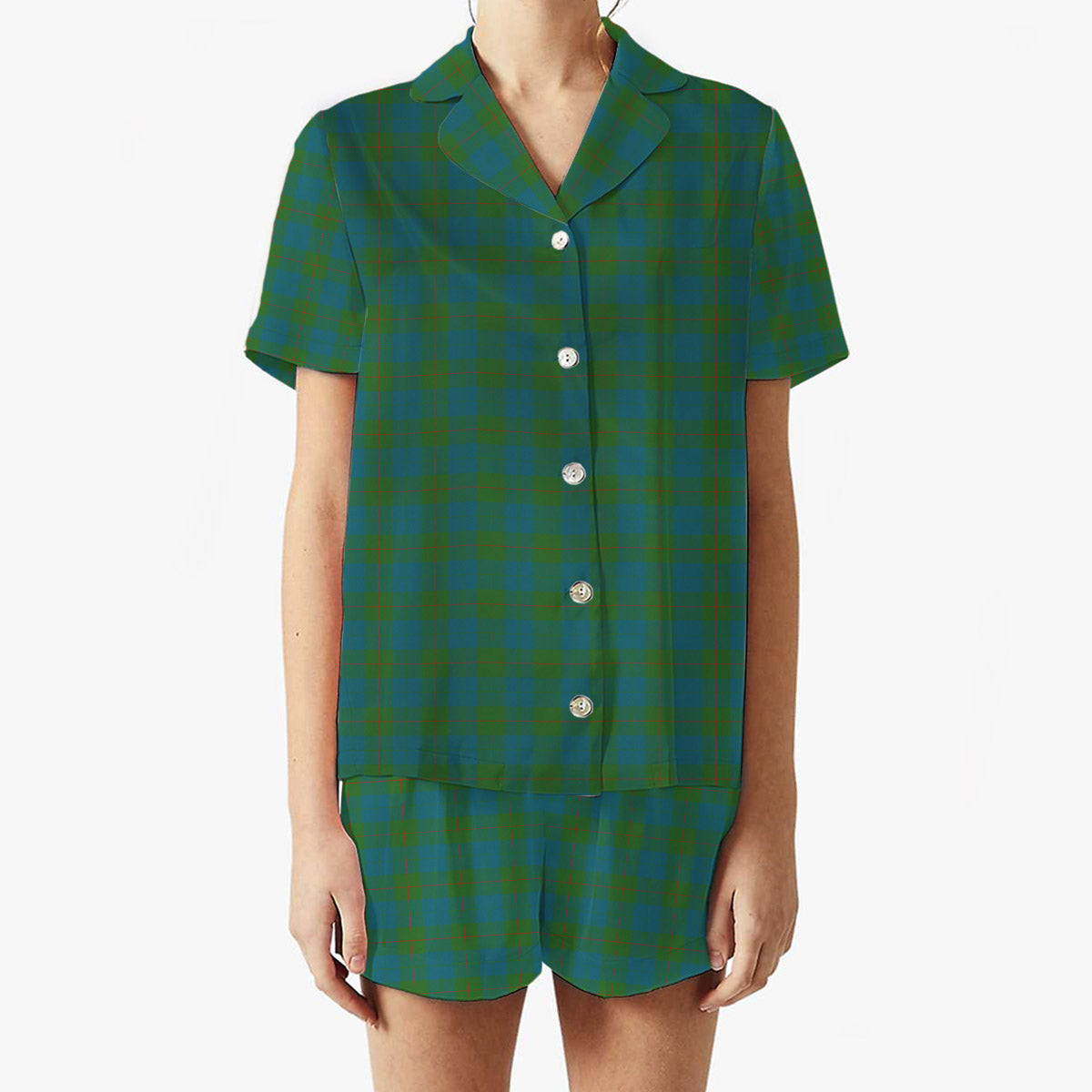 ScotsTee Shop Scottish Barclay Hunting Ancient Clan Women's Short Sleeve Short Set Tartan Pyjama Set