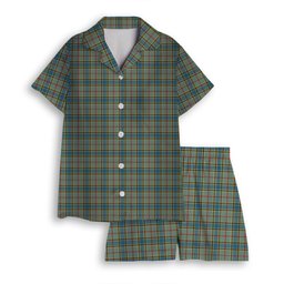 ScotsTee Shop Scottish Balfour Blue Women's Short Sleeve Short Set Tartan Pyjama Set