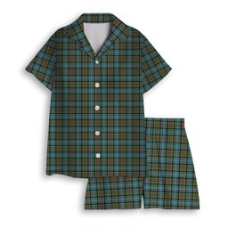 ScotsTee Shop Scottish Brisbane Modern Women's Short Sleeve Short Set Tartan Pyjama Set