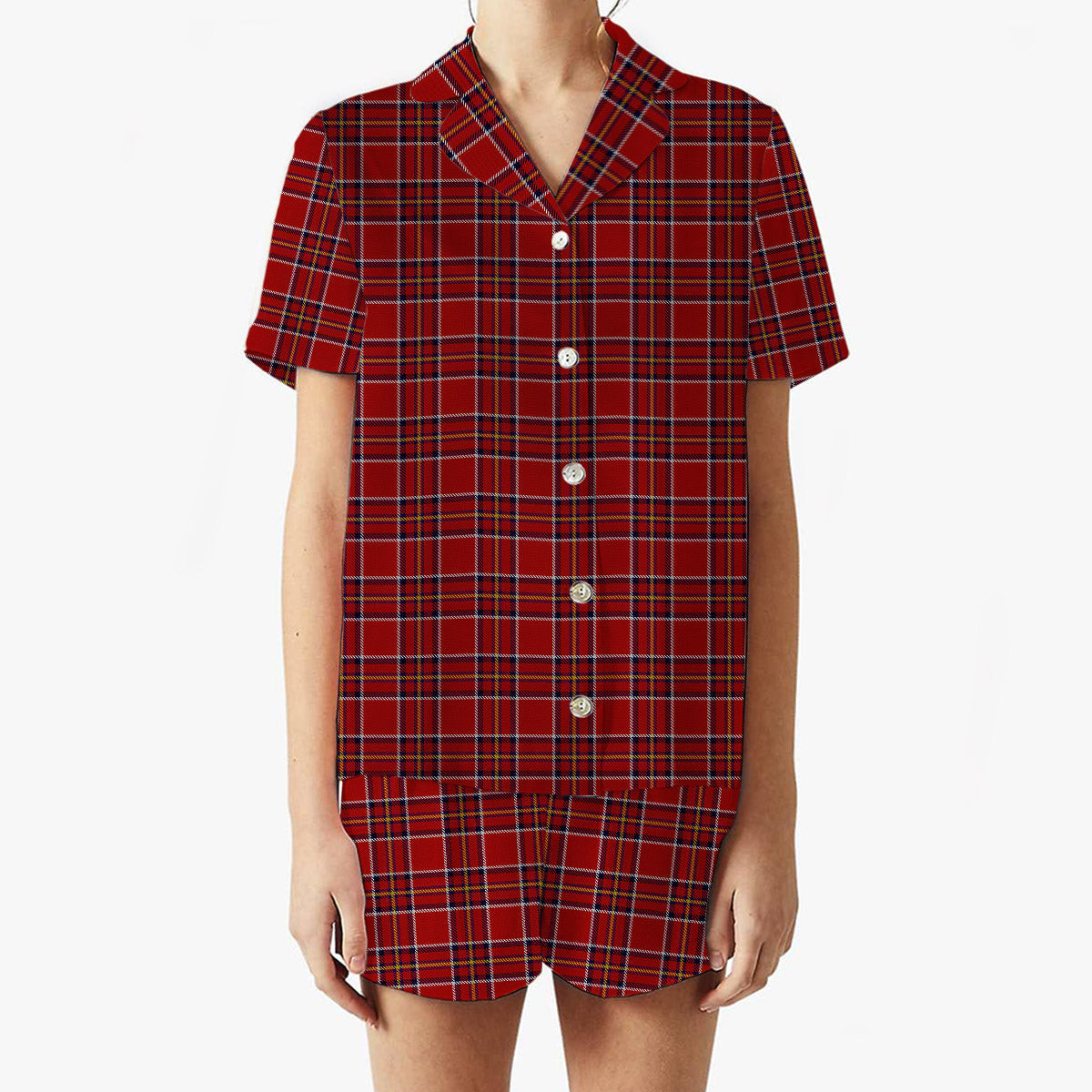 ScotsTee Shop Scottish Brodie W & A Smith Women's Short Sleeve Short Set Tartan Pyjama Set