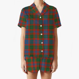 ScotsTee Shop Scottish Black Watch Pipe Band Ancient Women's Short Sleeve Short Set Tartan Pyjama Set