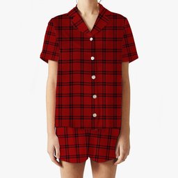 ScotsTee Shop Scottish Buie Women's Short Sleeve Short Set Tartan Pyjama Set