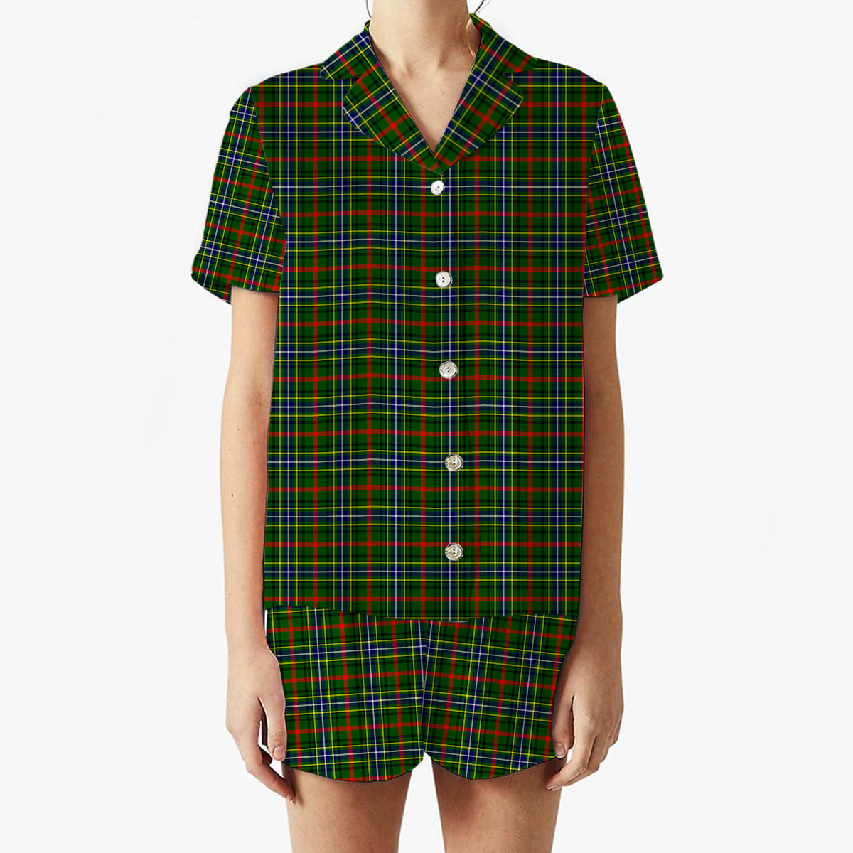 ScotsTee Shop Scottish Bisset SC Women's Short Sleeve Short Set Tartan Pyjama Set