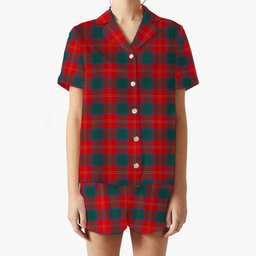 ScotsTee Shop Scottish Chisholm Modern Women's Short Sleeve Short Set Tartan Pyjama Set