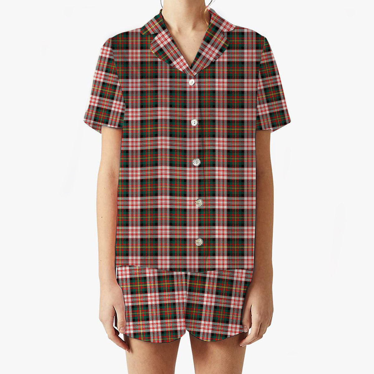 ScotsTee Shop Scottish Carnegie Dress Modern Women's Short Sleeve Short Set Tartan Pyjama Set