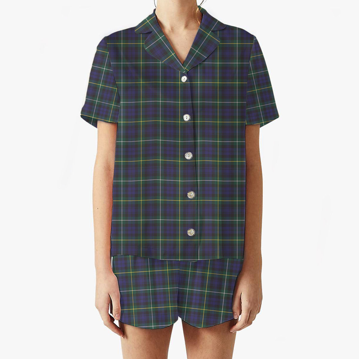 ScotsTee Shop Scottish Campbell Argyll Modern Women's Short Sleeve Short Set Tartan Pyjama Set