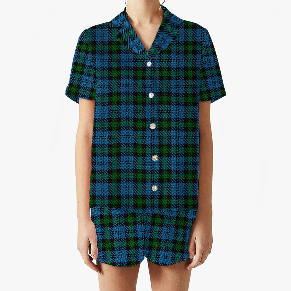 ScotsTee Shop Scottish Campbell of Glenlyon Women's Short Sleeve Short Set Tartan Pyjama Set