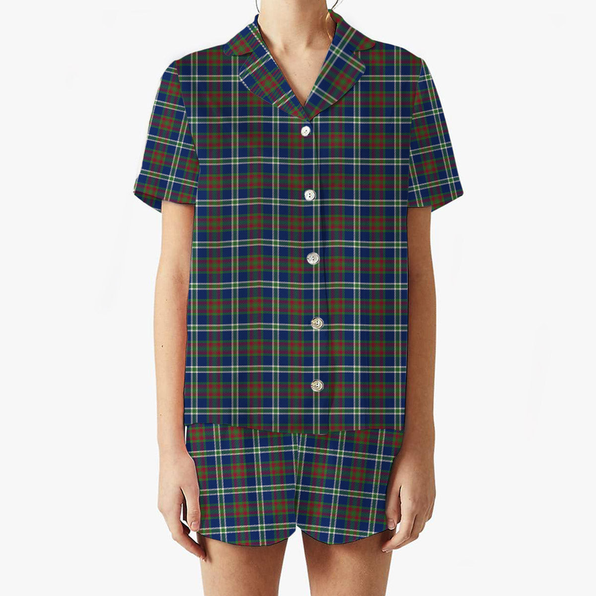 ScotsTee Shop Scottish Cathcart Modern Women's Short Sleeve Short Set Tartan Pyjama Set