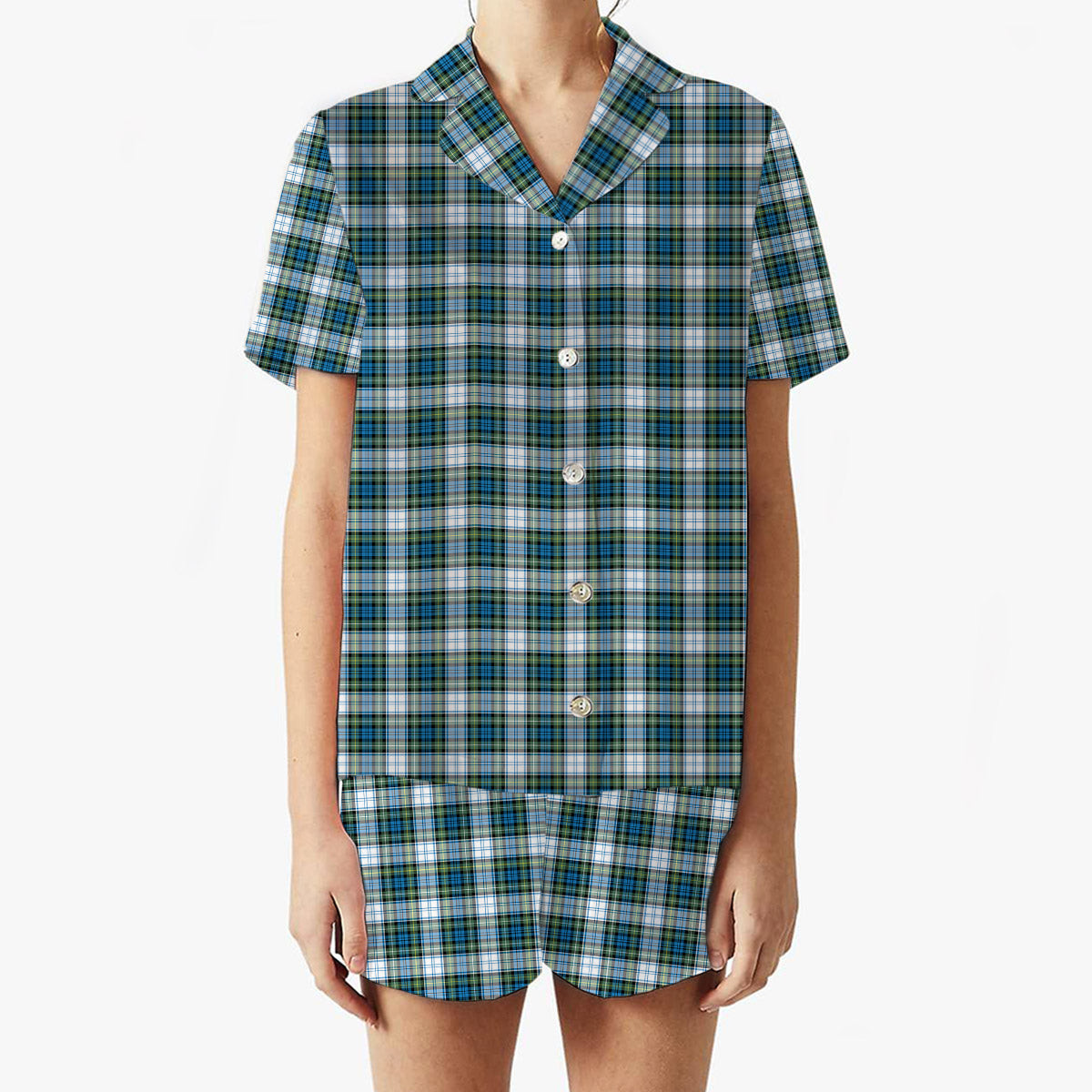 ScotsTee Shop Scottish Campbell Dress Ancient 02 Women's Short Sleeve Short Set Tartan Pyjama Set