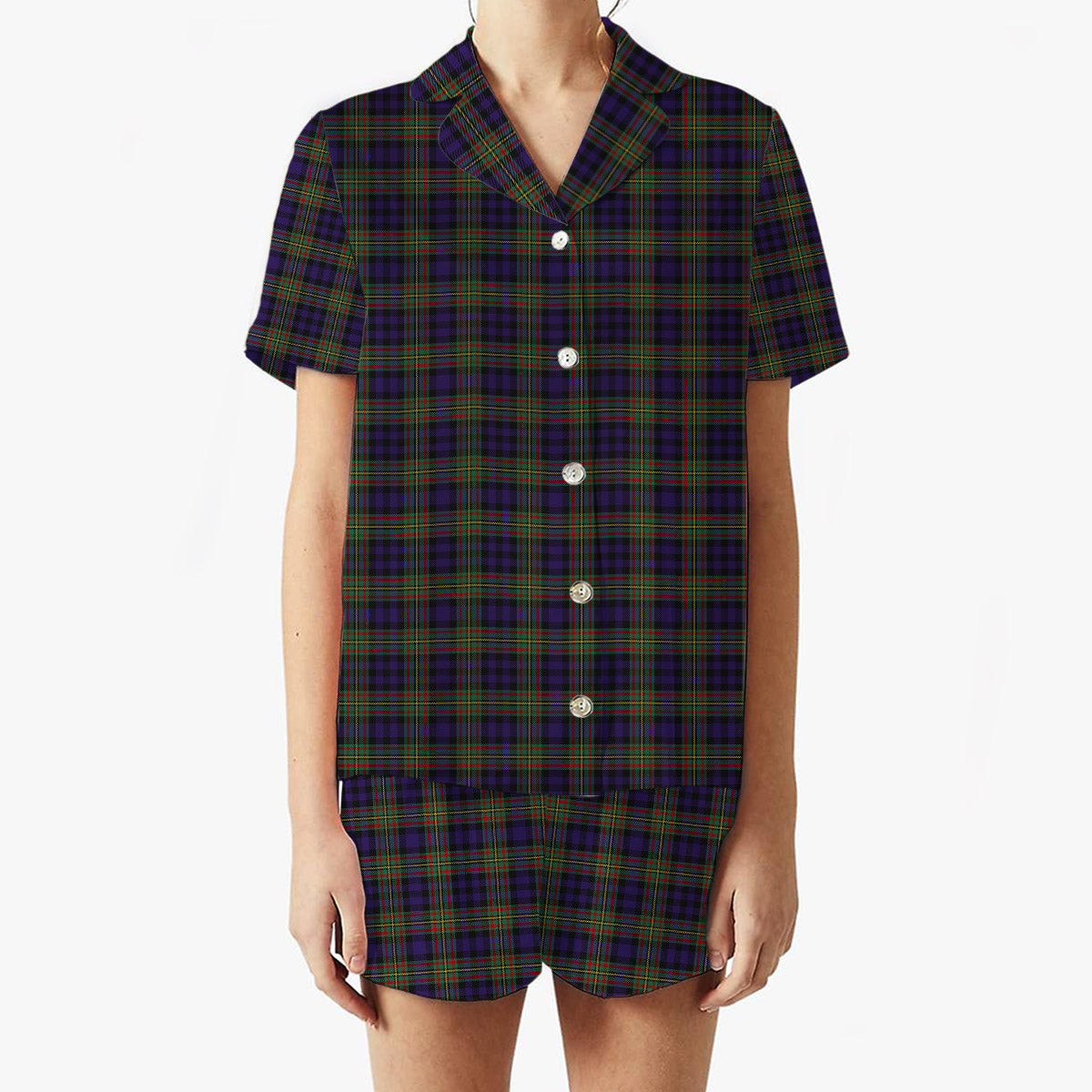 ScotsTee Shop Scottish Clelland SC Women's Short Sleeve Short Set Tartan Pyjama Set