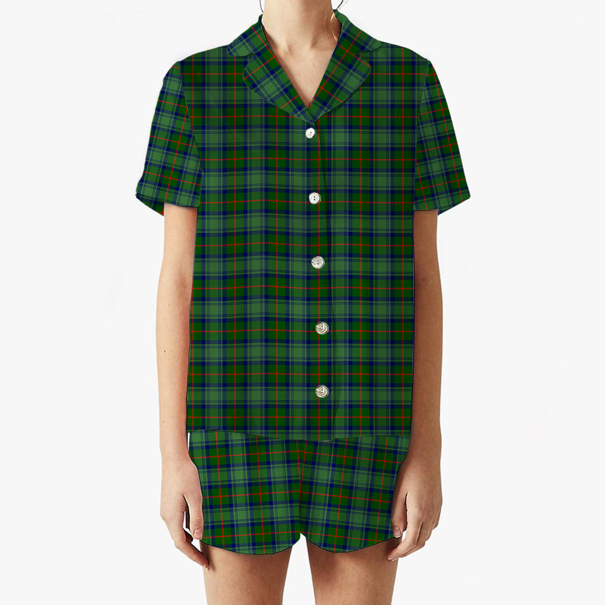 ScotsTee Shop Scottish Cranston Modern Women's Short Sleeve Short Set Tartan Pyjama Set