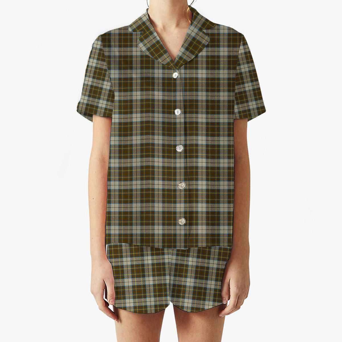 ScotsTee Shop Scottish Burns Battalion Women's Short Sleeve Short Set Tartan Pyjama Set