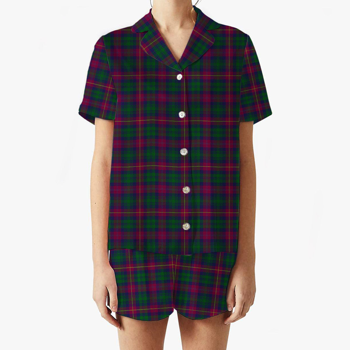 ScotsTee Shop Scottish Cairns of Finavon Women's Short Sleeve Short Set Tartan Pyjama Set
