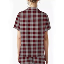 ScotsTee Shop Scottish Cunningham Dress Burgundy Dance Women's Short Sleeve Short Set Tartan Pyjama Set
