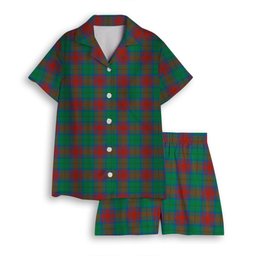 ScotsTee Shop Scottish Cranstoun Dress Ancient Women's Short Sleeve Short Set Tartan Pyjama Set