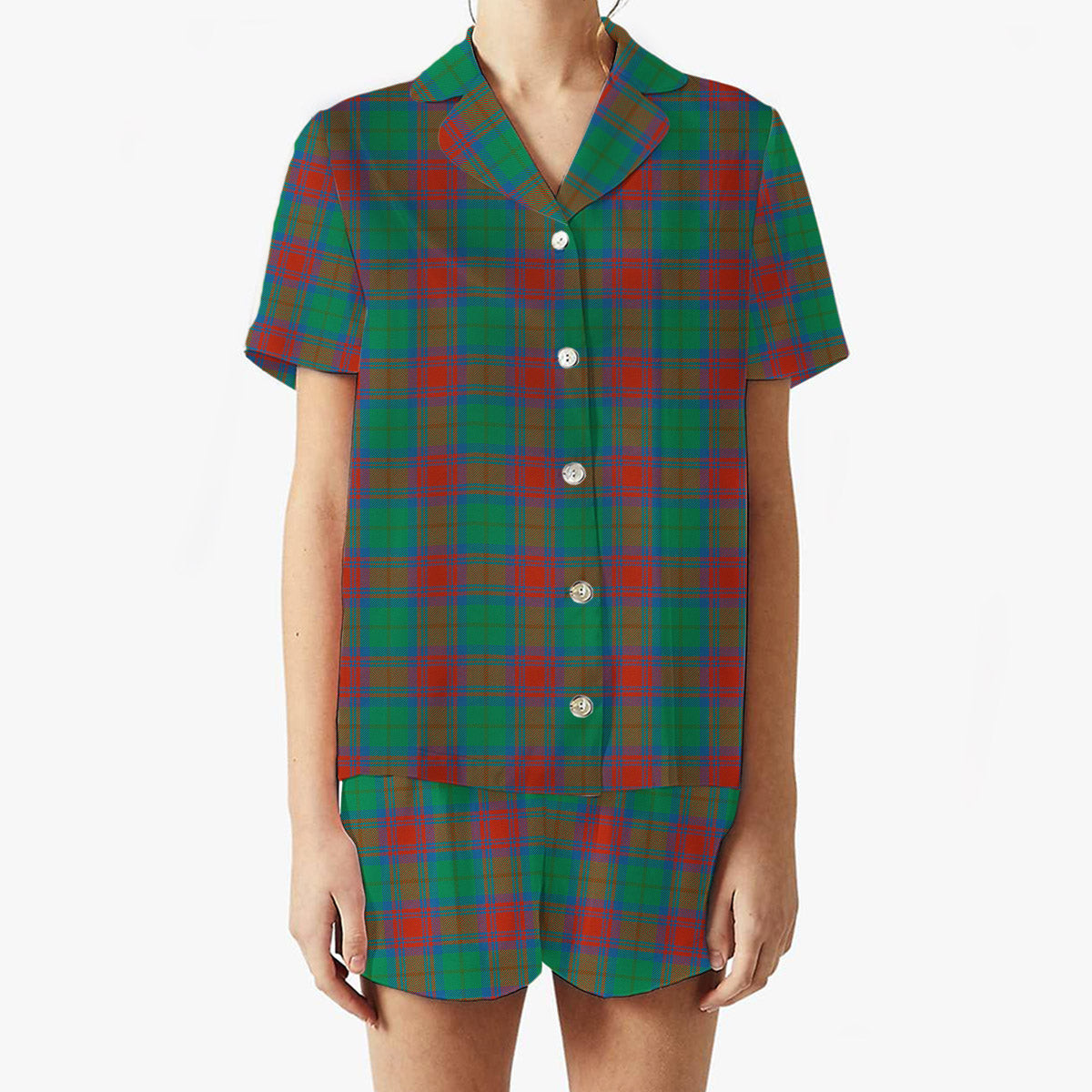 ScotsTee Shop Scottish Cranstoun Dress Ancient Women's Short Sleeve Short Set Tartan Pyjama Set