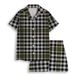 ScotsTee Shop Scottish Burns Check Modern Women's Short Sleeve Short Set Tartan Pyjama Set