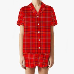 ScotsTee Shop Scottish Burnett Modern Women's Short Sleeve Short Set Tartan Pyjama Set