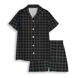 ScotsTee Shop Scottish Clergy Breacan na’n Clearach Women's Short Sleeve Short Set Tartan Pyjama Set