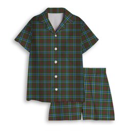 ScotsTee Shop Scottish Currie of Arran Modern Clan Women's Short Sleeve Short Set Tartan Pyjama Set