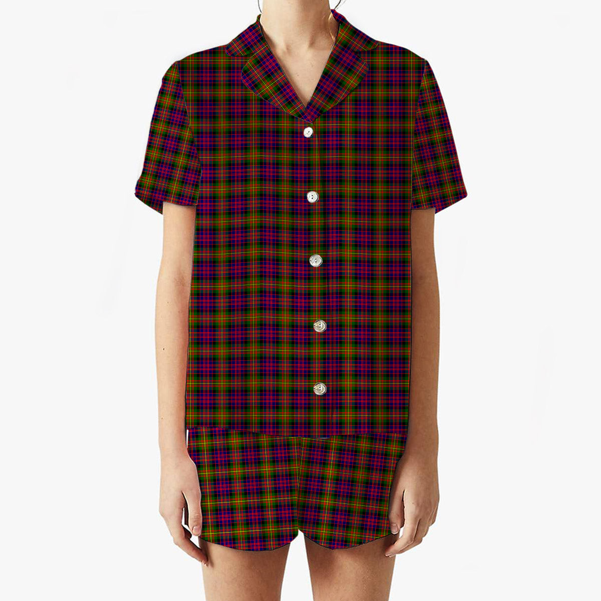 ScotsTee Shop Scottish Carnegie Modern Women's Short Sleeve Short Set Tartan Pyjama Set