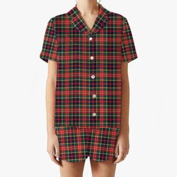 ScotsTee Shop Scottish Christie Modern Women's Short Sleeve Short Set Tartan Pyjama Set