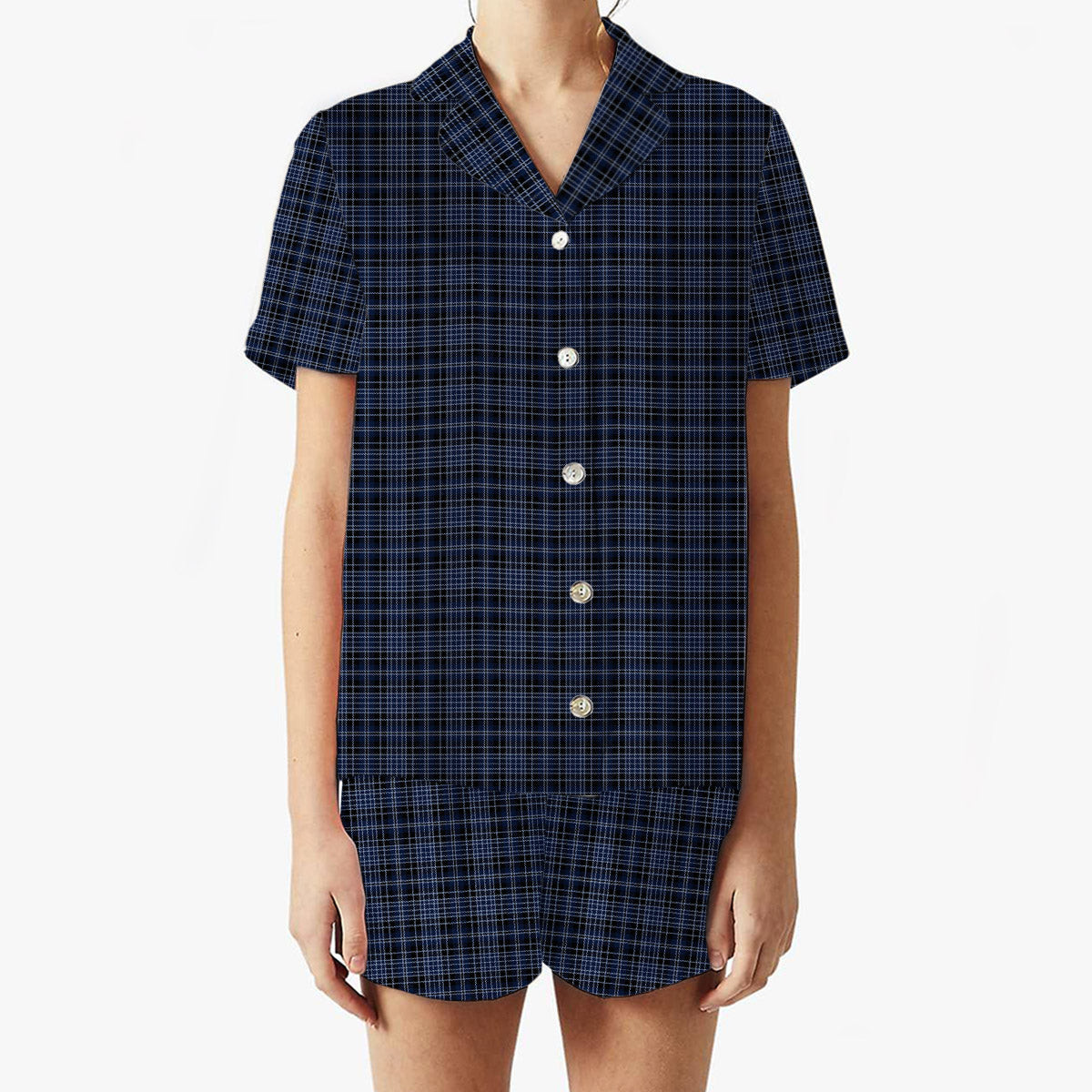 ScotsTee Shop Scottish Clark (Clergy) Modern Clan Women's Short Sleeve Short Set Tartan Pyjama Set