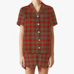 ScotsTee Shop Scottish Chattan Modern Women's Short Sleeve Short Set Tartan Pyjama Set