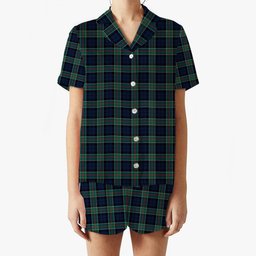 ScotsTee Shop Scottish Colquhoun Modern Clan Women's Short Sleeve Short Set Tartan Pyjama Set
