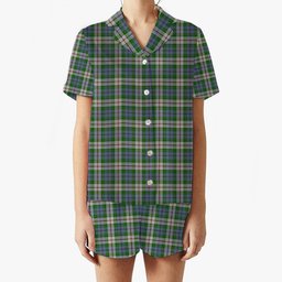 ScotsTee Shop Scottish Coulter Dress Women's Short Sleeve Short Set Tartan Pyjama Set