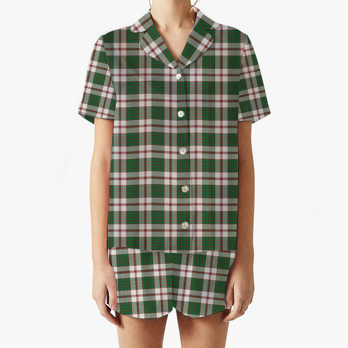 ScotsTee Shop Scottish Crawford Arisaid Dance Ancient Women's Short Sleeve Short Set Tartan Pyjama Set