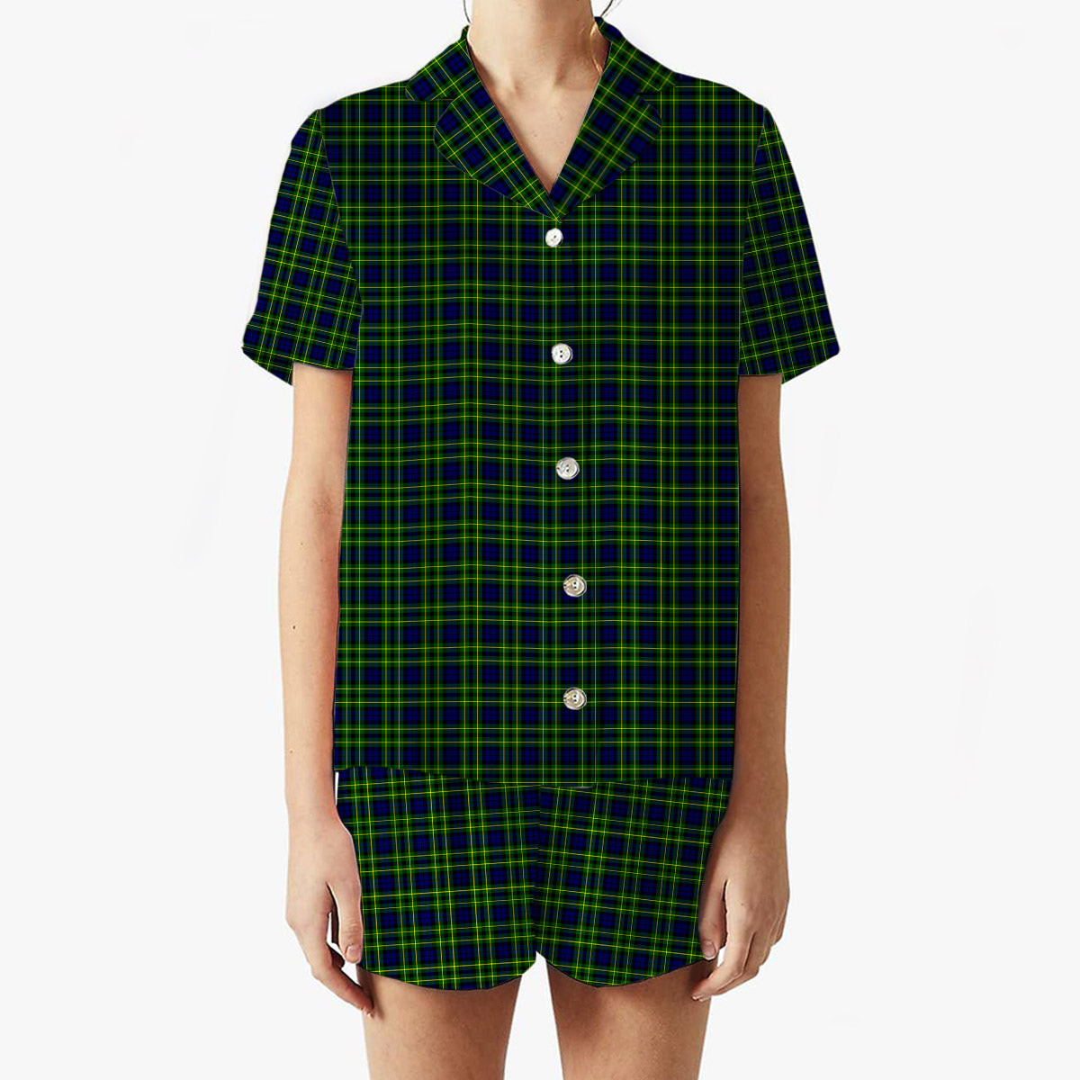 ScotsTee Shop Scottish Campbell of Breadalbane Modern Women's Short Sleeve Short Set Tartan Pyjama Set