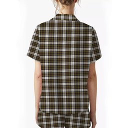 ScotsTee Shop Scottish Burns Battalion Weathered Women's Short Sleeve Short Set Tartan Pyjama Set