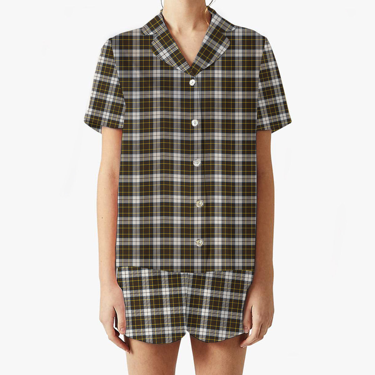 ScotsTee Shop Scottish Burns Battalion Weathered Women's Short Sleeve Short Set Tartan Pyjama Set